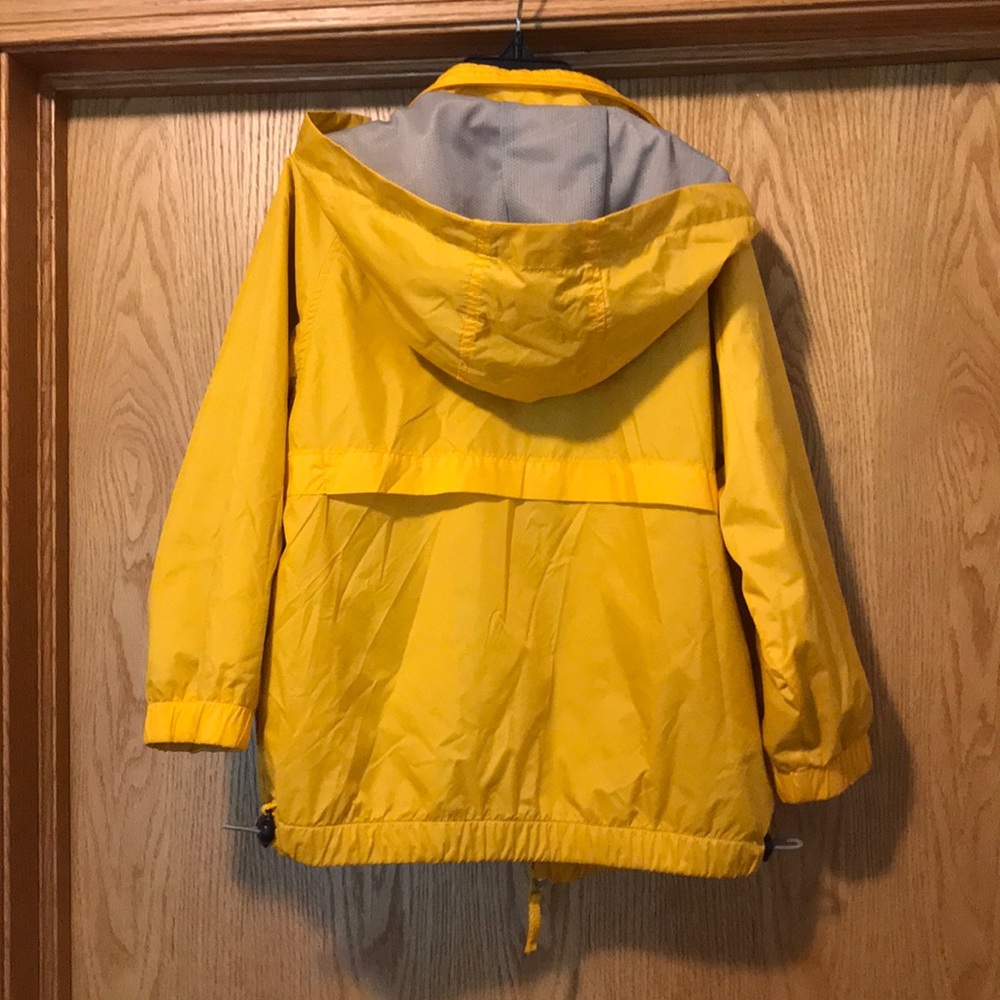Vtg Gymboree size 4 zip rain hoodie yellow wind fleece jacket removable hood EUC
